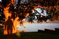 Sunset light over Lake Geneva, Switzerland, Europe Royalty Free Stock Photo